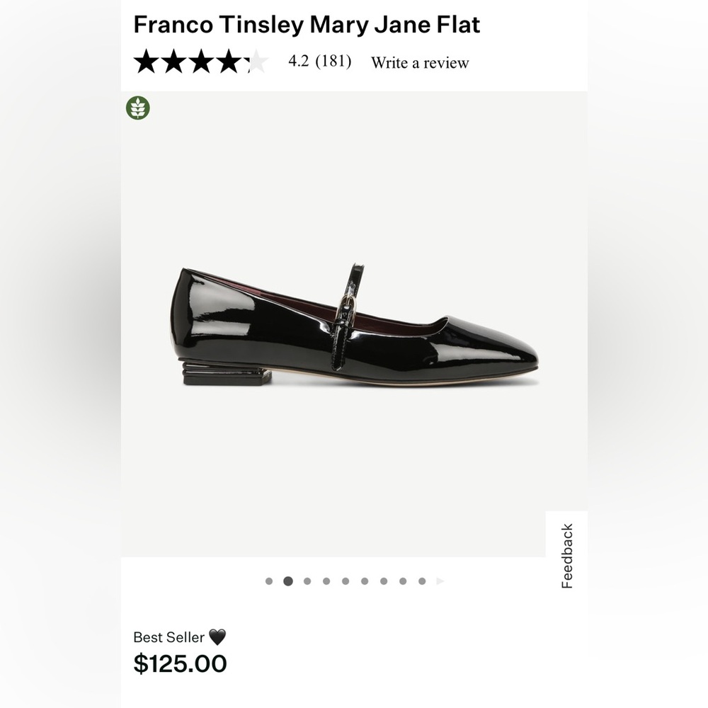 Franco Sarto Black Patent Mary Jane Flats